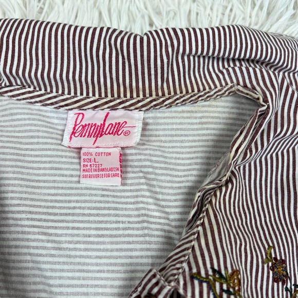 Vintage Pennylane Striped Embroidered Button Down Shirt - Picture 5 of 7